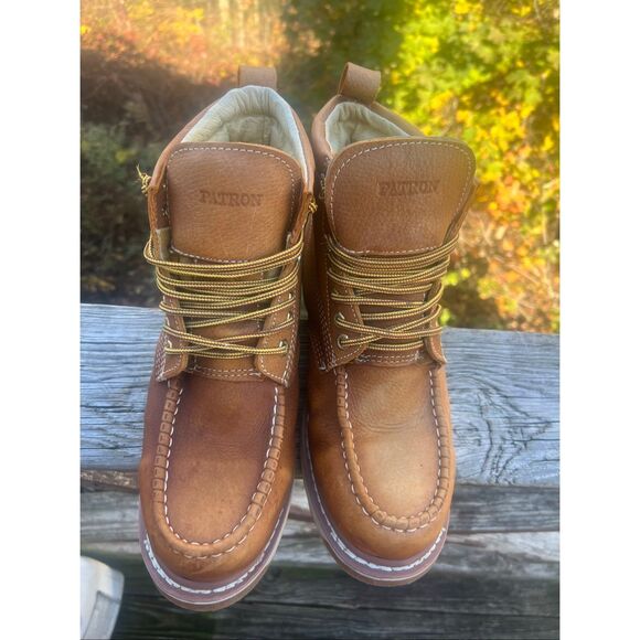 Patron Style 714 Crazy Brown Moc/Soft Toe Leather Boots Sz 10.5 - Picture 6 of 8